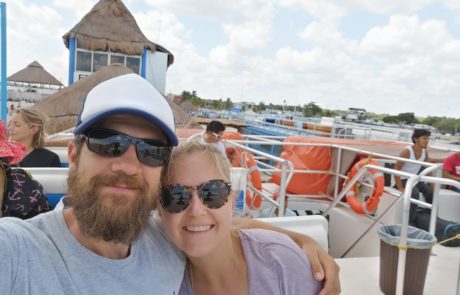 Auf dem Deck der Fähre von Chiquilla nach Isla Holbox, Mexiko