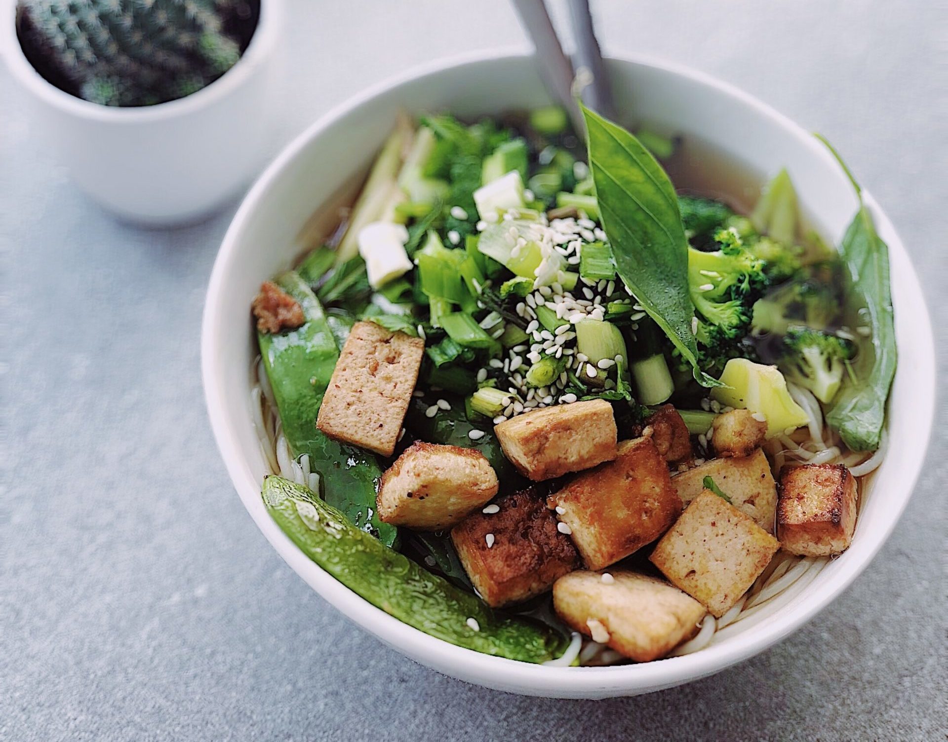 Green Thai Curry mit Tofu in Thailand